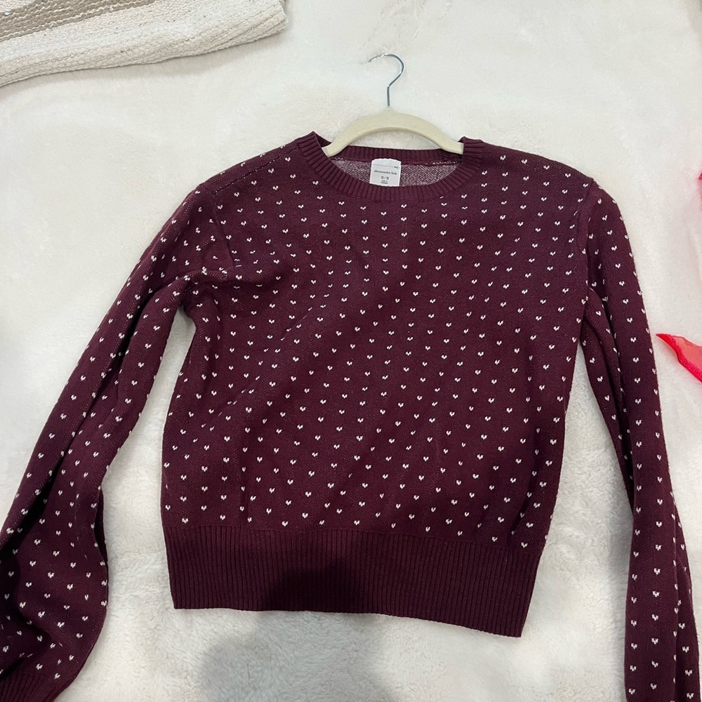 Abercrombie Kids Maroon Sweater with White Accents